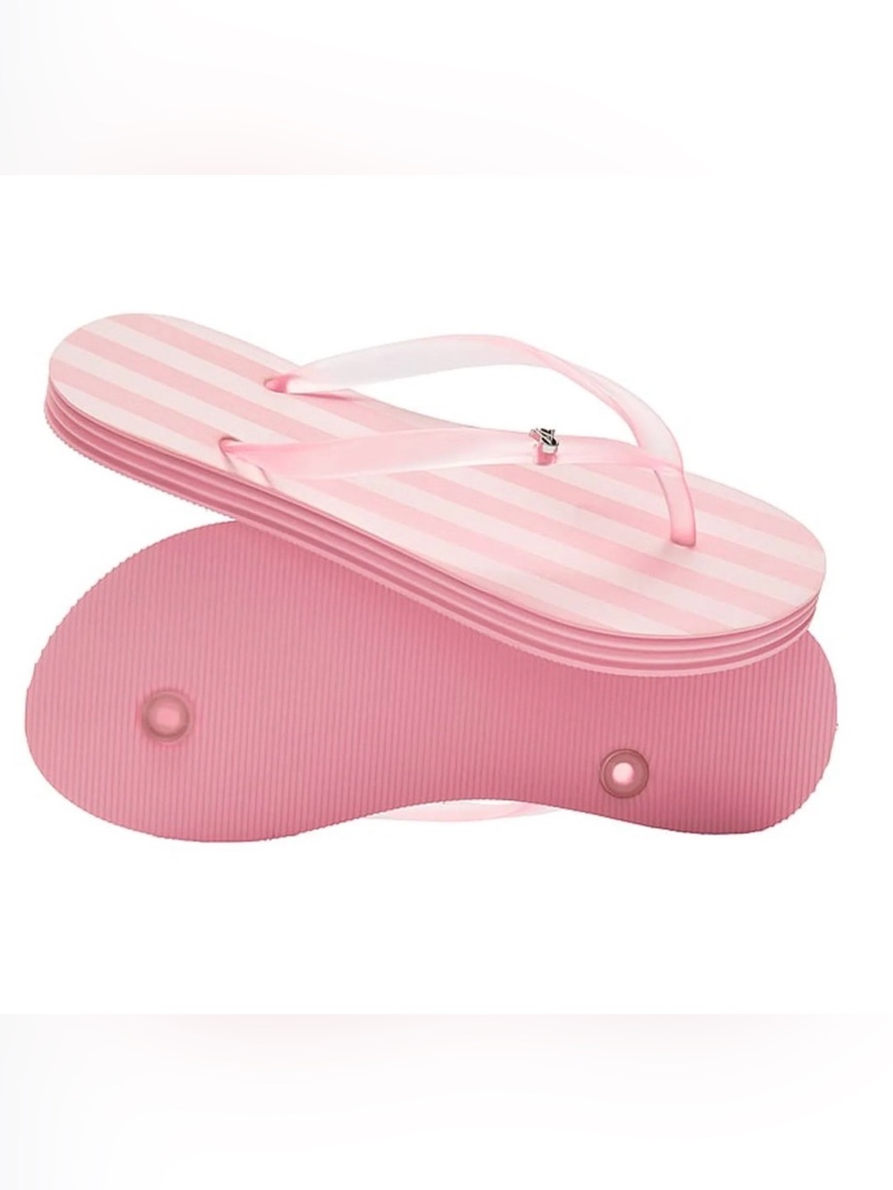Victoria’s Secret Iconic Pink Striped Flip Flops Size 9 NEW WITH TAGS - Picture 2 of 6